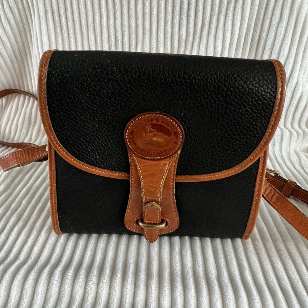 Dooney & Bourke Black and Tan Leather Bag